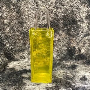 Vintage Design Society Yellow Hand Blown Art Glass Purse Handbag